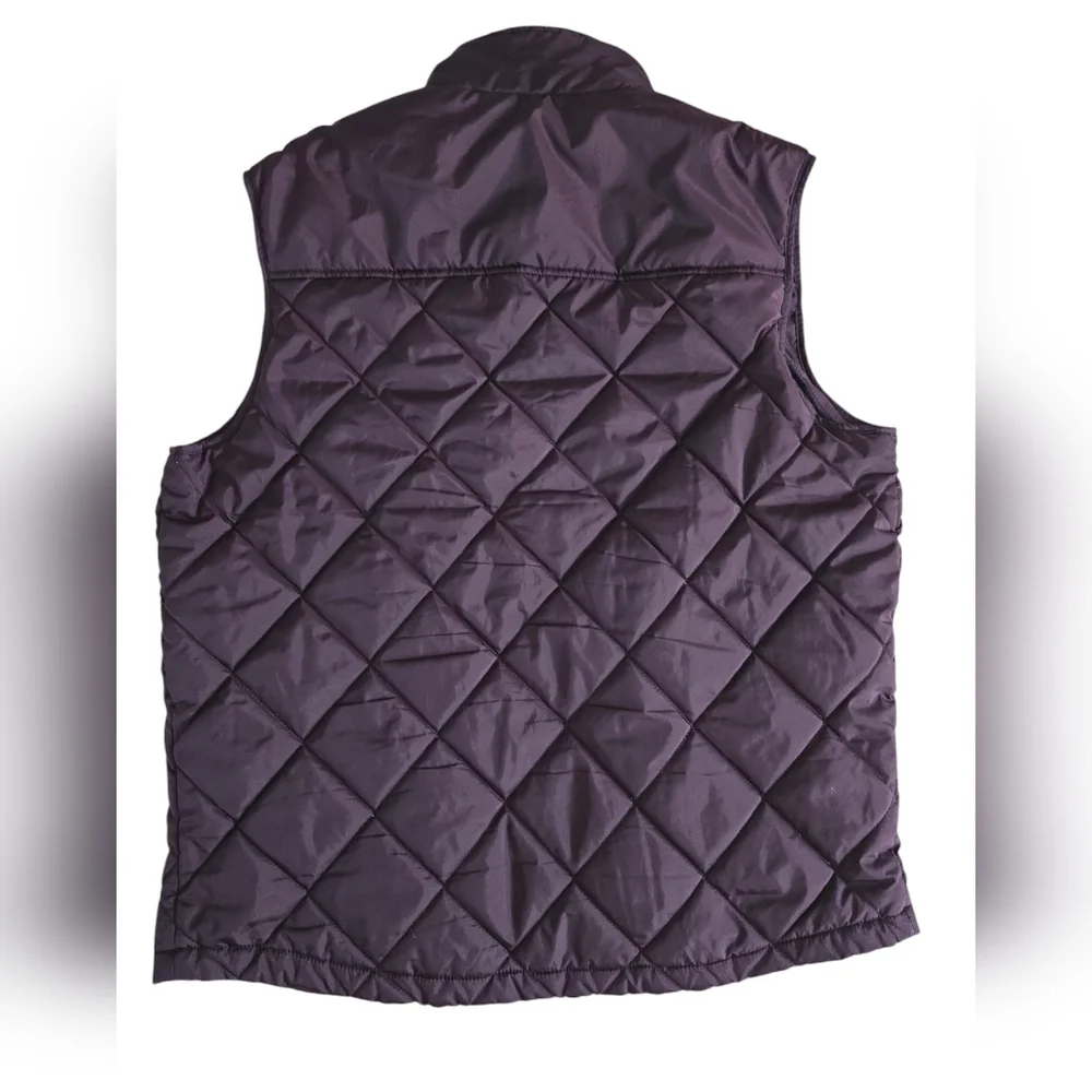 Banana Republic Men Quilted Vest size M Quilted Sleeveless Vest - Dark Plum